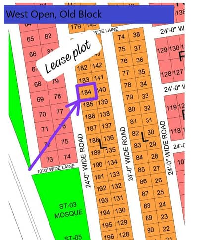 LEASED PLOT AVAILABLE FOR SALE IN NORTH TOWN RESIDENCY PHASE 1 OLD BLOCK
