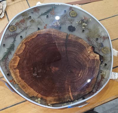 Epoxy resin round  coffee table