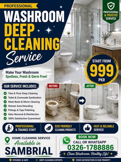 Home, Office, Washroom Deep Cleaning Service