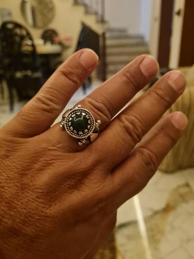 beautiful ultra modern design pure silver ring and orignal irani agate
