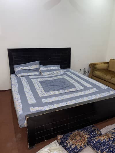 Bed, Fridge, washing machine, dryer, sofa, charpai