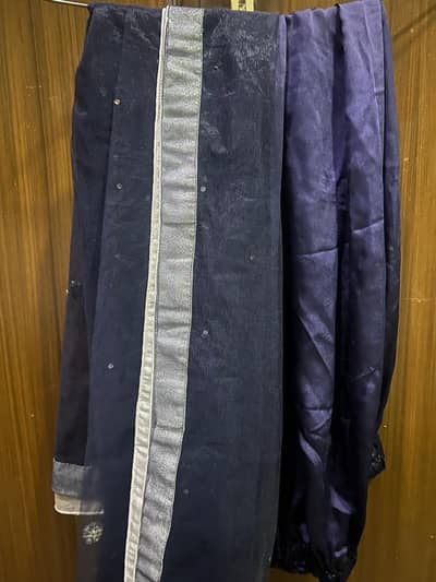 Embroidered Navy blue formal dress