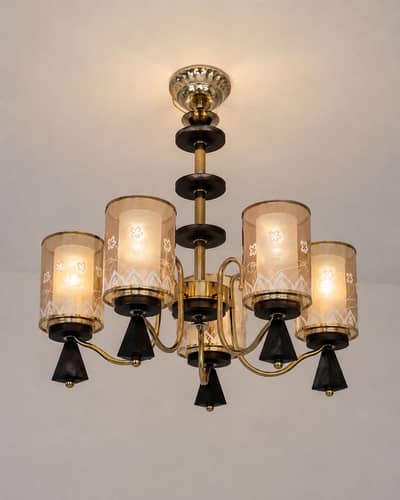 Chandelier jhumar with 2 side wall lights