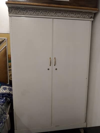 White Colour Wardrobe 2 Cabinets For Sale