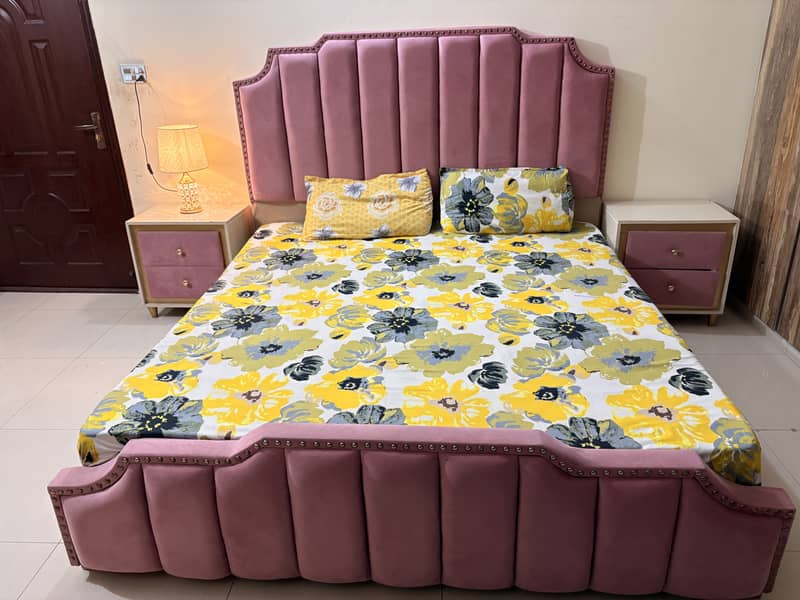Double Bed with side table 1