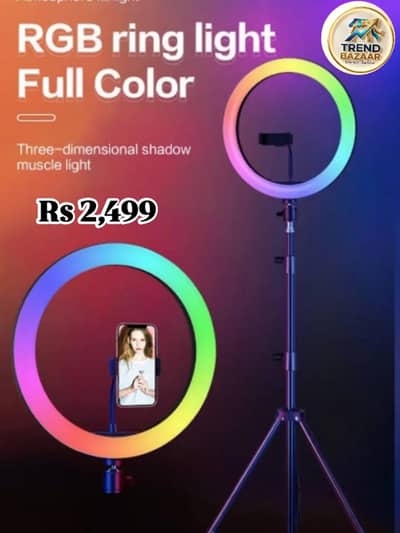 26 cm RGB ring light with stand