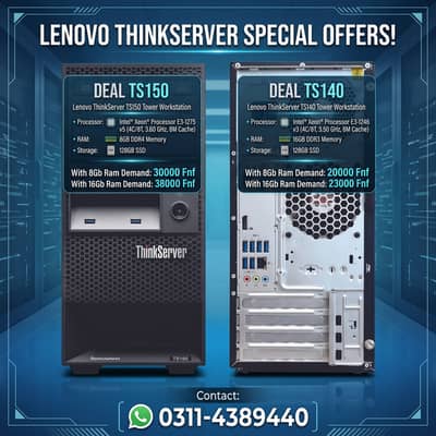 Lenovo ThinkServer TS140 TS150 Tower Workstation E3-1275 V5 E3 1245 V3