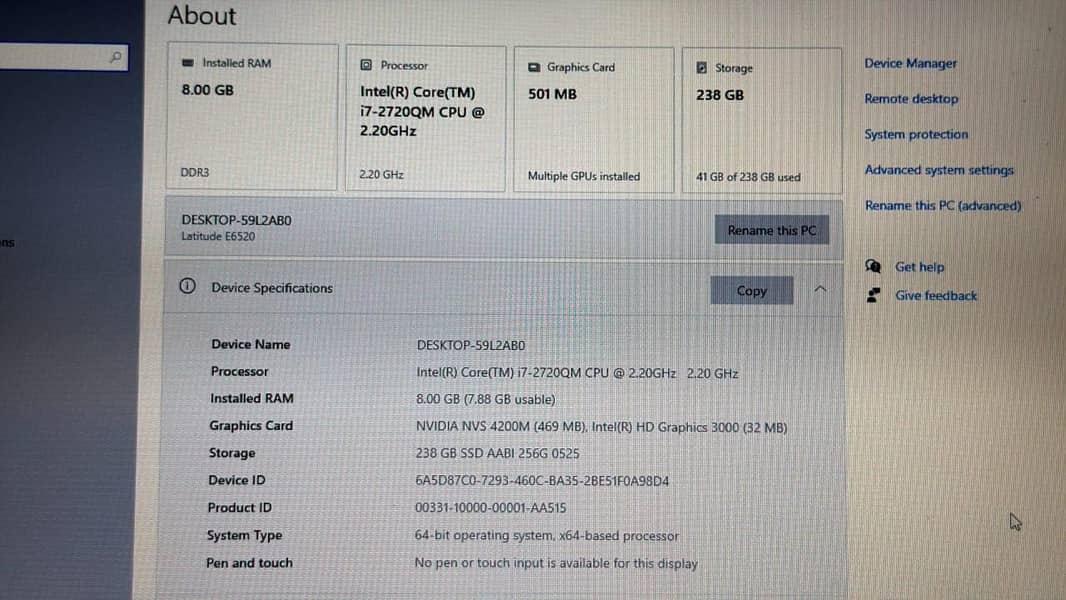 Dell latitude e6520 4
