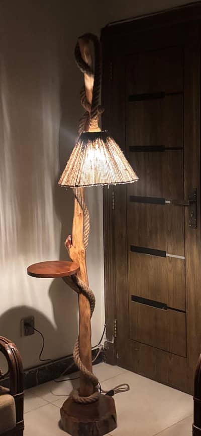 Handmade Guava Wood & Sheesham Table Lamp