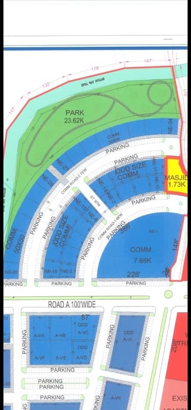 11 Marla short corner Main Commercial Plot Is Available For Sale At D-17 Near Dam