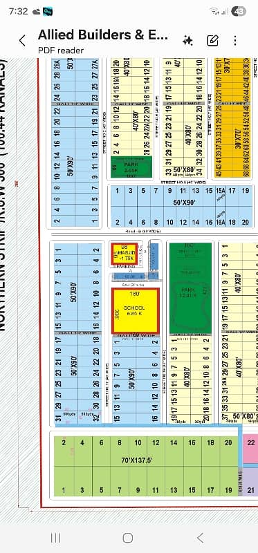 1 Kanal ( 50*90 ) Near to Masjid , Park , School. Level Plot + Next Street to Main Boulevard.