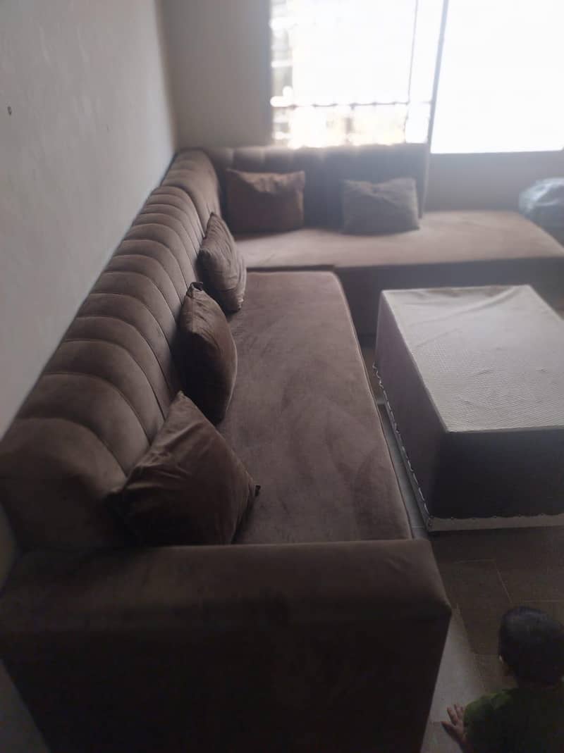 L Shape Sofa with Table (perfect condition) 1
