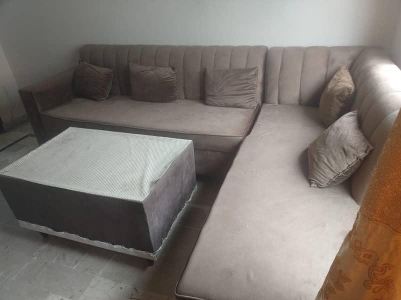 L Shape Sofa with Table (perfect condition) 2