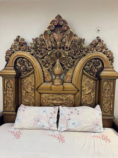 chinioti solid wood bed set