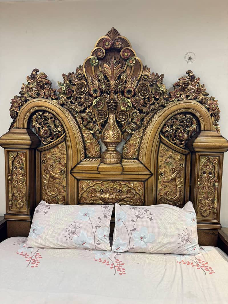 chinioti solid wood bed set 0