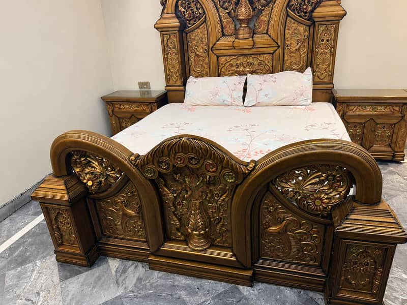 chinioti solid wood bed set 5
