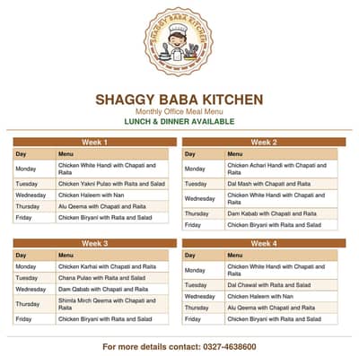 HOME-COOKED OFFICE MEALS – LUNCH & DINNER AVAILABLE