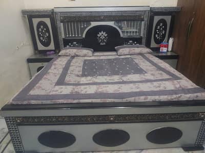 modern wooden bed set without mattress