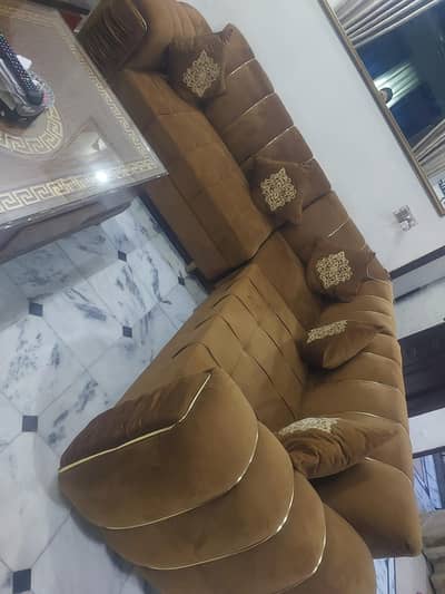 L shape sofa with table good condition