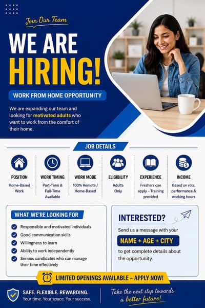 WE ARE HARING MALE AND FEMALE STAFF FOR ONLINE WORK OR OFFICE MANAGE