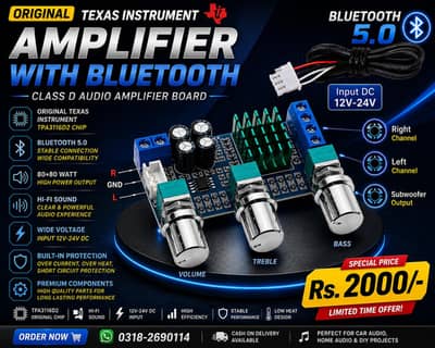 Amplifier 80+80 Watt+Bluetooth 5.0