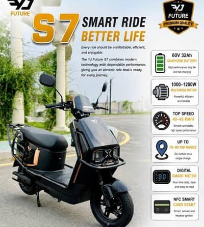 YJ Future Electric Scooty Bike S7 - Brand New Zero Meter 03190252896