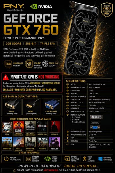 Selling PNY NVIDIA GeForce GTX 770 graphics card.