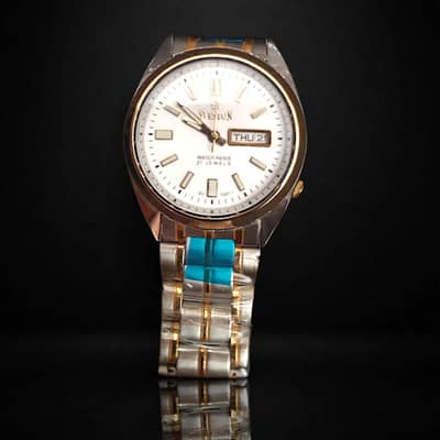SVESTON Original- White Dial Day-Date Watch |Two-Tone Stainless Steel