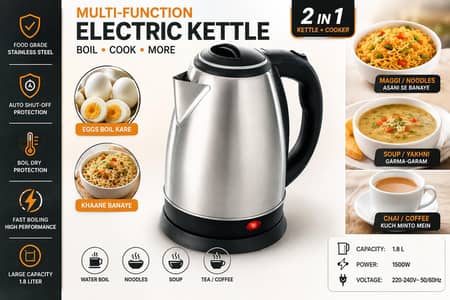 2L Stainless Steel Electric Kettle Fast Boil Multicolor