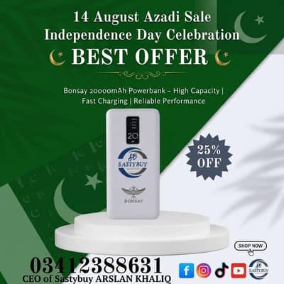 Powerbank 20000mAh Bonsay – Fast Charging | Portable