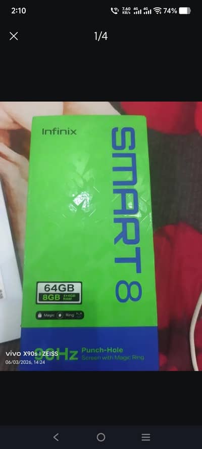 Infinix Smart 8 4+4/64 GB complete box