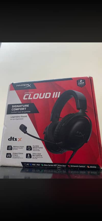 Hyper x Cloud 3 like new condition with box