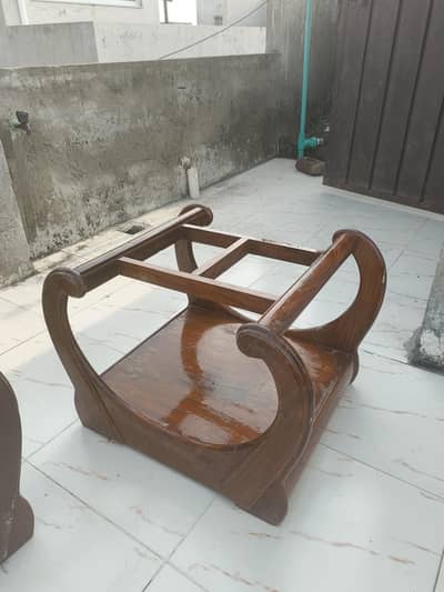 3 Piece Wooden Center Table & Side Tables