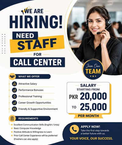 Need staff for call center