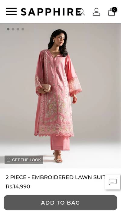 Sapphire - 2 Piece - Embroidered Lawn Suit