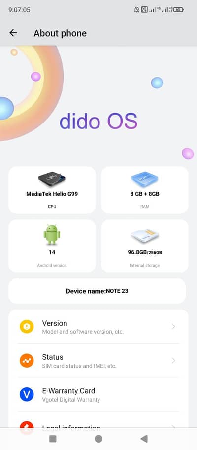 VGO TEL Note 23 8+8 RAM, 256GB