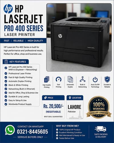 HP LaserJet Pro 400 DN Printer | Model M401dn