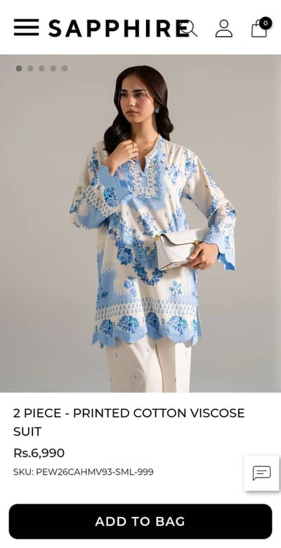Sapphire - 2 Piece - Printed Cotton Viscose Suit