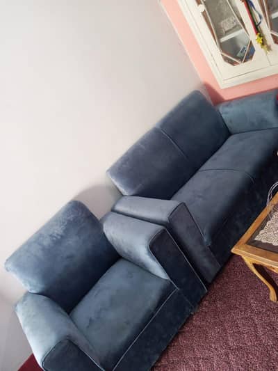 blue colour  sofa 7 seater