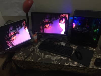 Gaming PC Full Setup i5+2 Moniters All Accessories