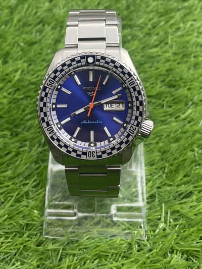 Seiko Automatic Men’s Watch – Blue Dial Stainless Steel Day-Date
