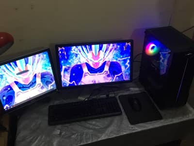 Gaming PC Full Setup i5+2 Moniters All Accessories