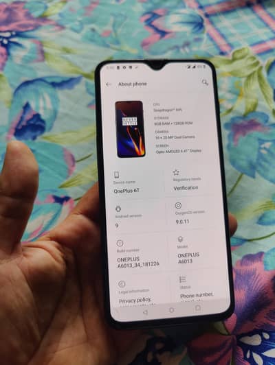 One Plus 6 black pta