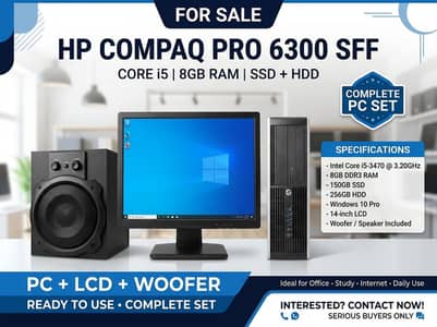 HP Compaq Core i5 Desktop PC with LCD and Woofer