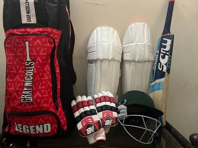 Complete Cricket Kit - Urgent Sale English Willow Bat + Full Gear