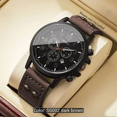 1pc Men'S Gift Watch, Elegant And Handsome Watch, Three-Eye Dial.