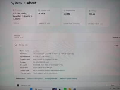 DELL LATITUDE 7420 CORE i7-11TH Gen INTEL CORE i7-11TH GENERATION