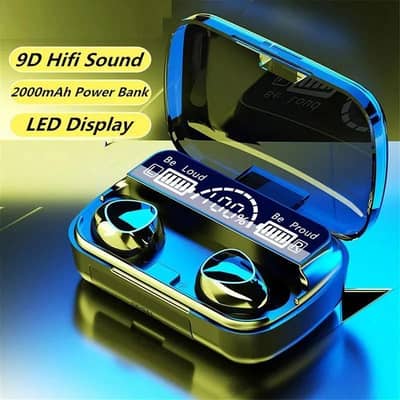 M10 TWS Wireless Earbuds - 9D HiFi Sound with 2000mAh Power Bank