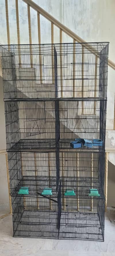 1.5 × 1.5 Bird Cage – 2 Cages in 1 | Excellent Condition
