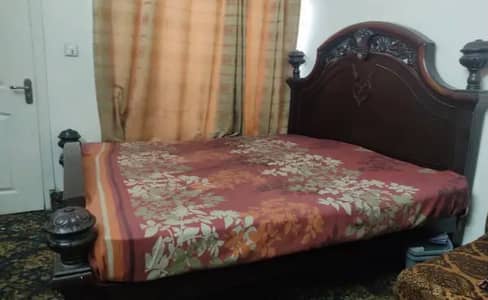 Wooden King size Bed + Dressing Table Large